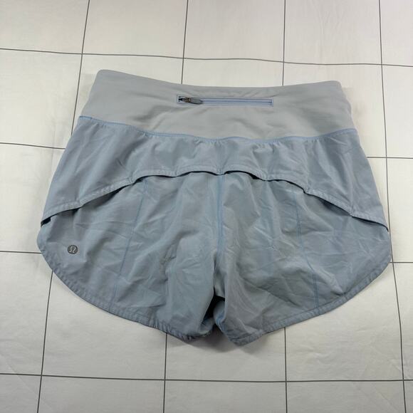 Lululemon Shorts Womens 6 Tall Light Blue Speed Up Athletic Lined Running Gym - Picture 2 of 11
